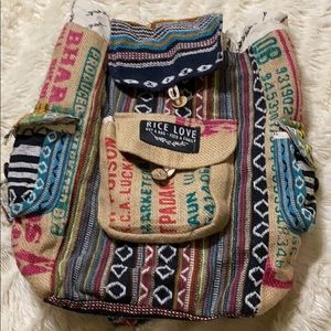 Rice love backpack, boho print!